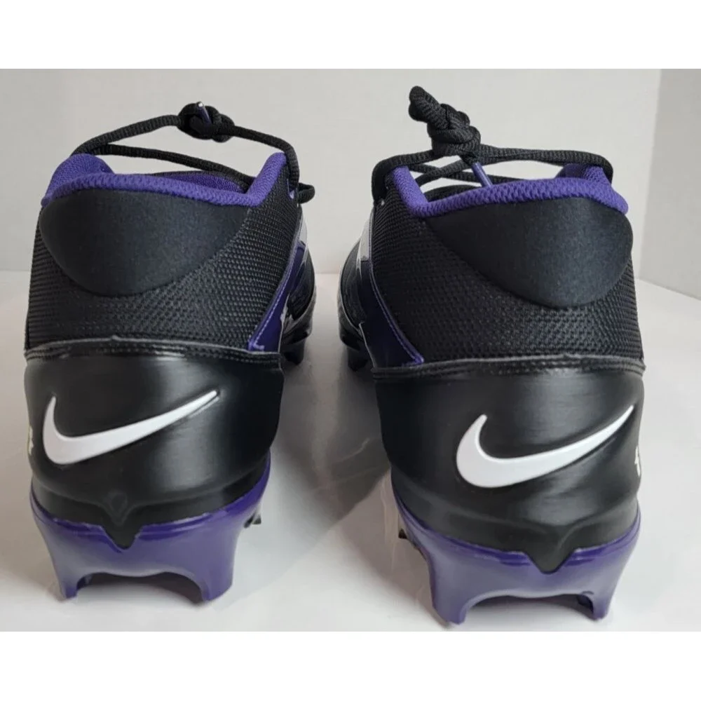 Nike Alpha Menace 4 Pro Football Cleats Black Purple White FZ7702-003 US 14 New